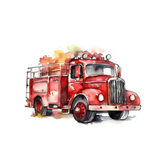 fire fighter truck created with AI Generative Technology