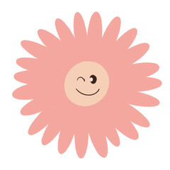 Obraz premium flower cute face cartoon drawing
