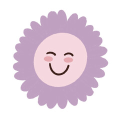 flower cute face cartoon drawing