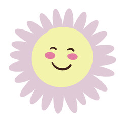 flower cute face cartoon drawing