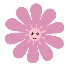 flower cute face cartoon drawing