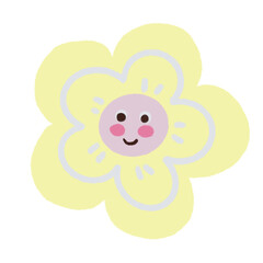 flower cute face cartoon drawing