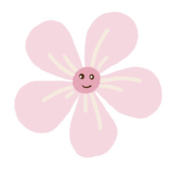 flower cute face cartoon drawing