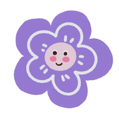 flower cute face cartoon drawing
