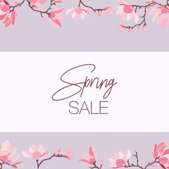 Spring sale square floral advertisement