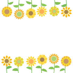 ひまわり　背景　フレーム　イラスト