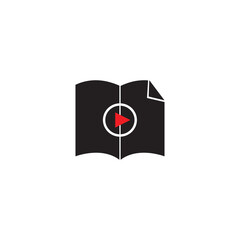 video book logo simple design template illustrator vector