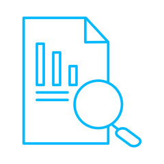 External audit icon with blue outline style. investment, graph, strategy, document, office, management, technology. Vector Illustration