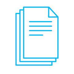 Document icon with blue outline style. background, design, success, statistics, laptop, corporate, statistic. Vector Illustration