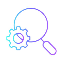 Optimazation icon with purple blue outline style. growth, investment, concept, computer, research, analytics, development. Vector Illustration