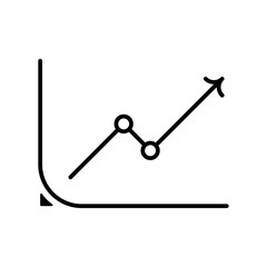 Graph icon with black outline style. finance, business, data, budget, financial, analysis, report. Vector Illustration