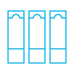 Binder icon with blue outline style. money, online, person, finance, present, progress, seo. Vector Illustration