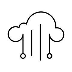 Technology icon with black outline style. growth, banking, laptop, calculator, person, plan, work. Vector Illustration