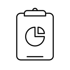 Report icon with black outline style. finance, business, data, budget, financial, analysis, report. Vector Illustration