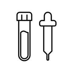 Sample icon with black outline style. growth, banking, laptop, calculator, person, plan, work. Vector Illustration