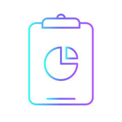 Report icon with purple blue outline style. finance, business, data, budget, financial, analysis, report. Vector Illustration