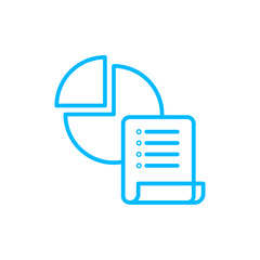 Report icon with blue outline style. finance, business, data, budget, financial, analysis, report. Vector Illustration