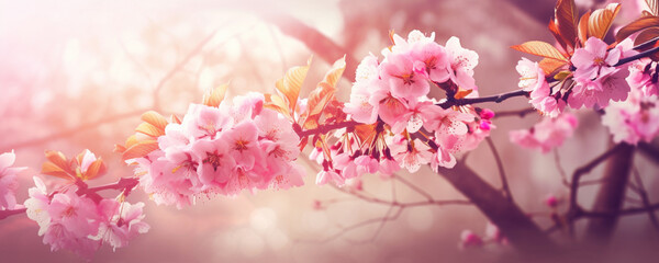 sakura flowers, cherry blossom, spring background