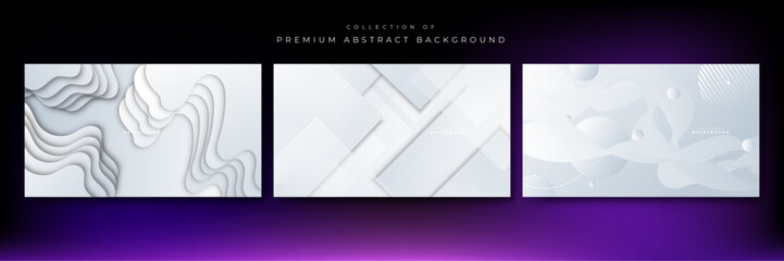Modern geometric shapes 3d abstract technology background. Vector abstract graphic design banner pattern presentation background web template white