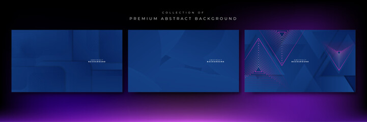 Modern blue geometric shapes 3d abstract technology background. Vector abstract graphic design banner pattern presentation background web template