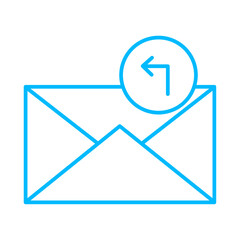Email replay feedback icons with blue outline style. feedback, good, positive, rating, negative, customer, satisfaction. Vector illustration
