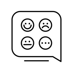 Feedback feedback icons with black outline style. feedback, answer, survey, opinion, concept, support, customer. Vector illustration