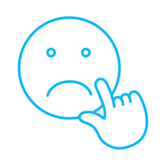 Dislike feedback icons with blue outline style. online, feedback, survey, review, satisfaction, rating, customer. Vector illustration