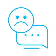 Bad feedback feedback icons with blue outline style. feedback, good, positive, rating, negative, customer, satisfaction. Vector illustration