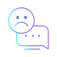 Bad feedback feedback icons with purple blue outline style. feedback, good, positive, rating, negative, customer, satisfaction. Vector illustration