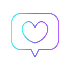 Love Icons with purple blue outline style. happy, product, test, ranking, reputation, star, smile. Vector illustration