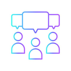 Feedback feedback icons with purple blue outline style. feedback, answer, survey, opinion, concept, support, customer. Vector illustration