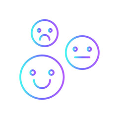 Feedback feedback icons with purple blue outline style. feedback, business, review, customer, opinion, satisfaction, positive. Vector illustration