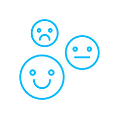 Feedback feedback icons with blue outline style. feedback, business, review, customer, opinion, satisfaction, positive. Vector illustration