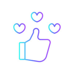 Review Icons with purple blue outline style. feedback, business, review, customer, opinion, satisfaction, positive. Vector illustration