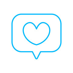 Love Icons with blue outline style. happy, product, test, ranking, reputation, star, smile. Vector illustration