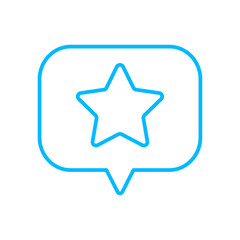 Star feedback icons with blue outline style. feedback, answer, survey, opinion, concept, support, customer. Vector illustration