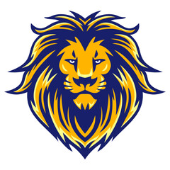 Fototapeta na wymiar Lion Head Logo Vector Icon Illustration Mascot Design 