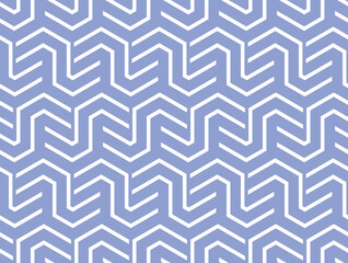 Abstract geometric pattern with stripes, lines. Seamless vector background. White and blue ornament. Simple lattice graphic design