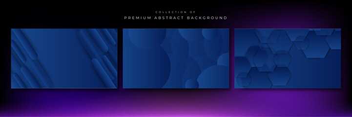 Vector abstract geometric shapes blue background