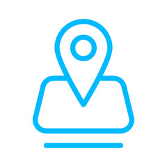 Location e-commerce icons collection with blue outline style. business, store, internet, e-commerce, technology, retail, online. Vector Illustration