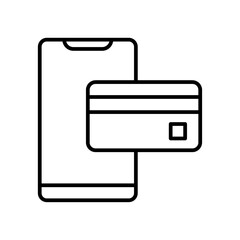 Mobile payment e-commerce icons collection with black outline style. business, store, technology, web, retail, internet, buy. Vector Illustration