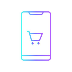 Check out e-commerce icons collection with purple blue outline style. business, store, technology, web, retail, internet, buy. Vector Illustration