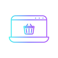 E-commerce e-commerce icons collection with purple blue outline style. business, store, internet, e-commerce, technology, retail, online. Vector Illustration