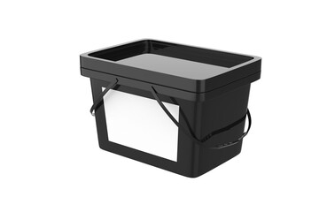 10L Matte Plastic Bucket Mockup Isolated On White Background. 3d illustration