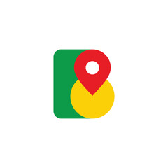 letter b simple maps pin location symbol vector © ismanto