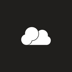 white cloud clean simple symbol icon vector