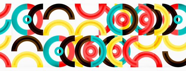 Fototapeta premium Colorful circle abstract background with vibrant and eye-catching design that incorporates a variety of different shades and hues creating a swirling, dynamic effect