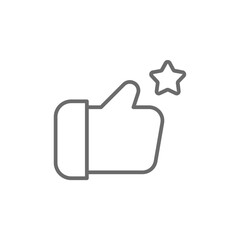 Satisfaction Feedback icon with black outline style. review, rating, service, quality, like, survey, experience. Vector illustration