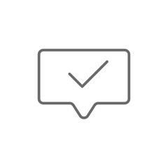Accepted Feedback icon with black outline style. symbol, choice, confirm, correct, agreement, ok, check. Vector illustration