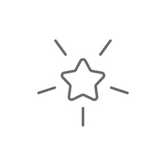 Star Feedback icon with black outline style. decoration, quality, favorite, rating, sparkle, best, rate. Vector illustration
